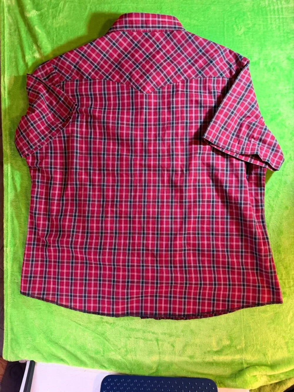 Wrangler Red Plaid Short Sleeve XXL Pearl Snap Western Shirt